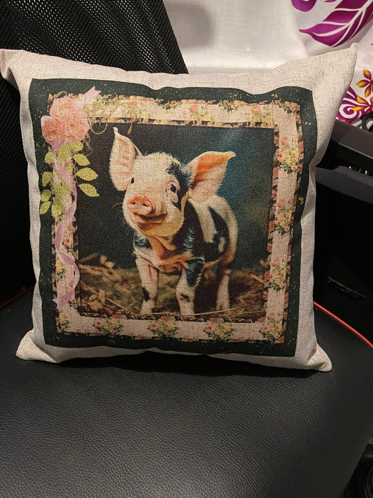 Printed Cushion Vintage Piglet