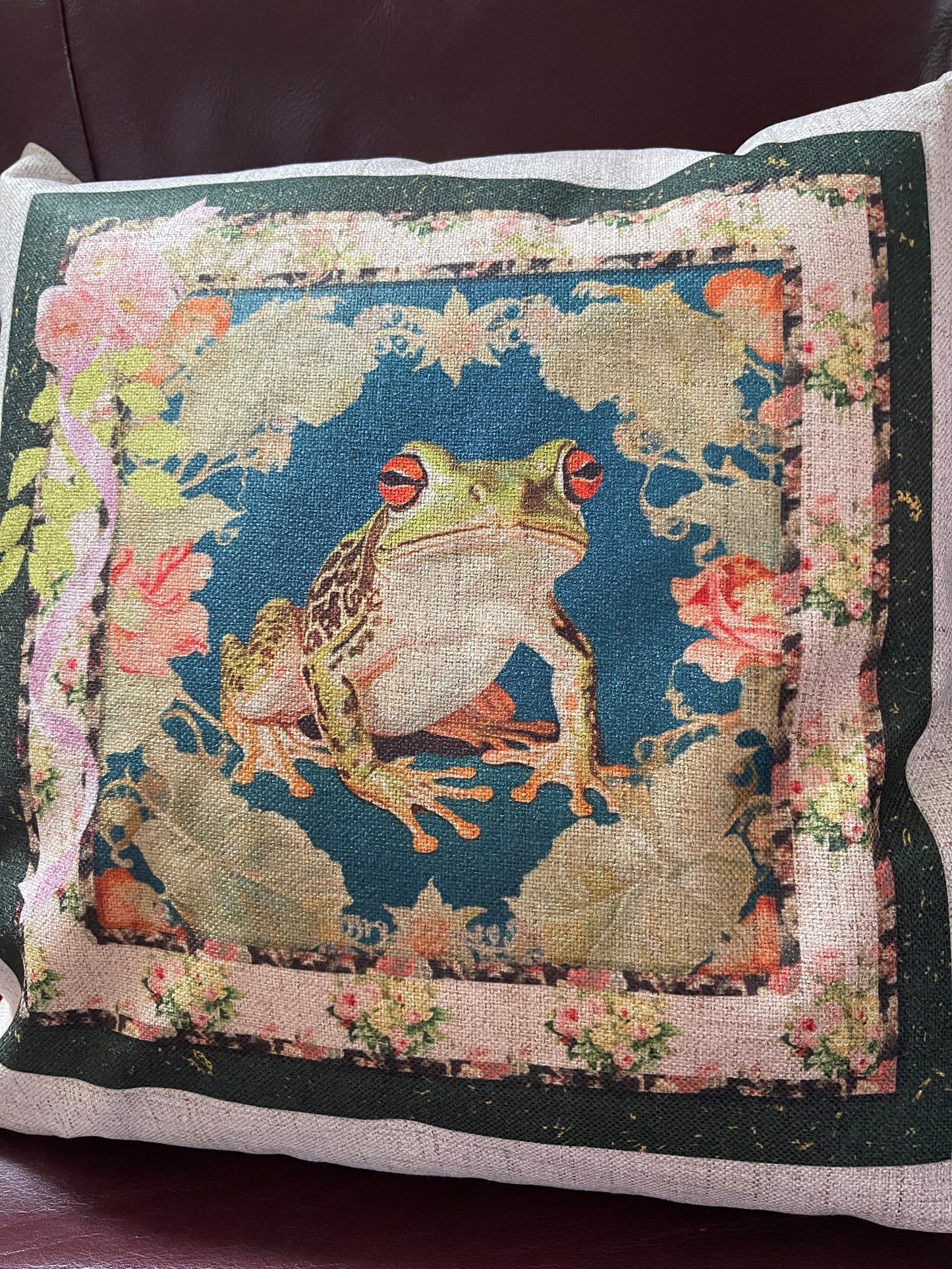 Printed Cushion Vintage Frog
